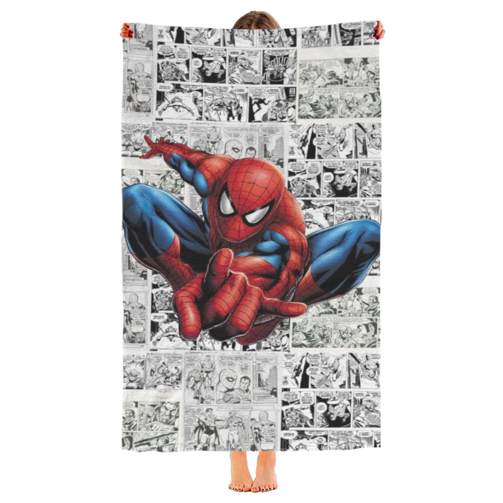 Microfiber Beach Towel Spider Man Print Quick Dry Sandless Beach Blanket Soft Comfortable for Men Women Camping Pool Towel