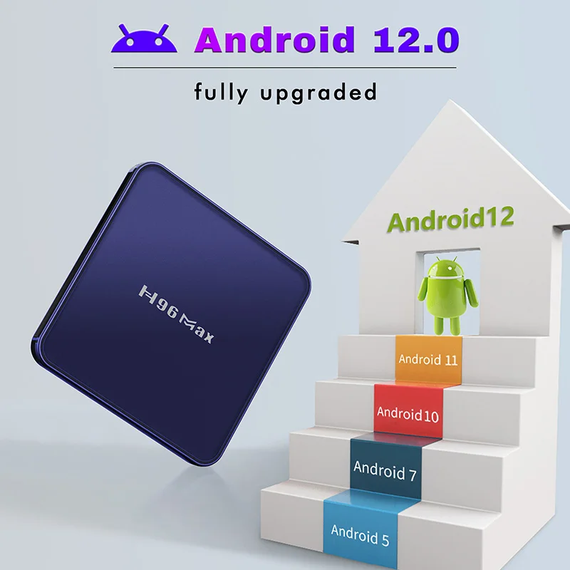 صندوق تلفاز ذكي أصلي H96 ماكس V12 رباعي النواة ، RK3318 ، أندرويد 12 ، BT4.0 ، 4K ، G ، 5G ، واي فاي مزدوج ، بادئة تلفاز ، VS Tanix X96 Plus ، H96Max