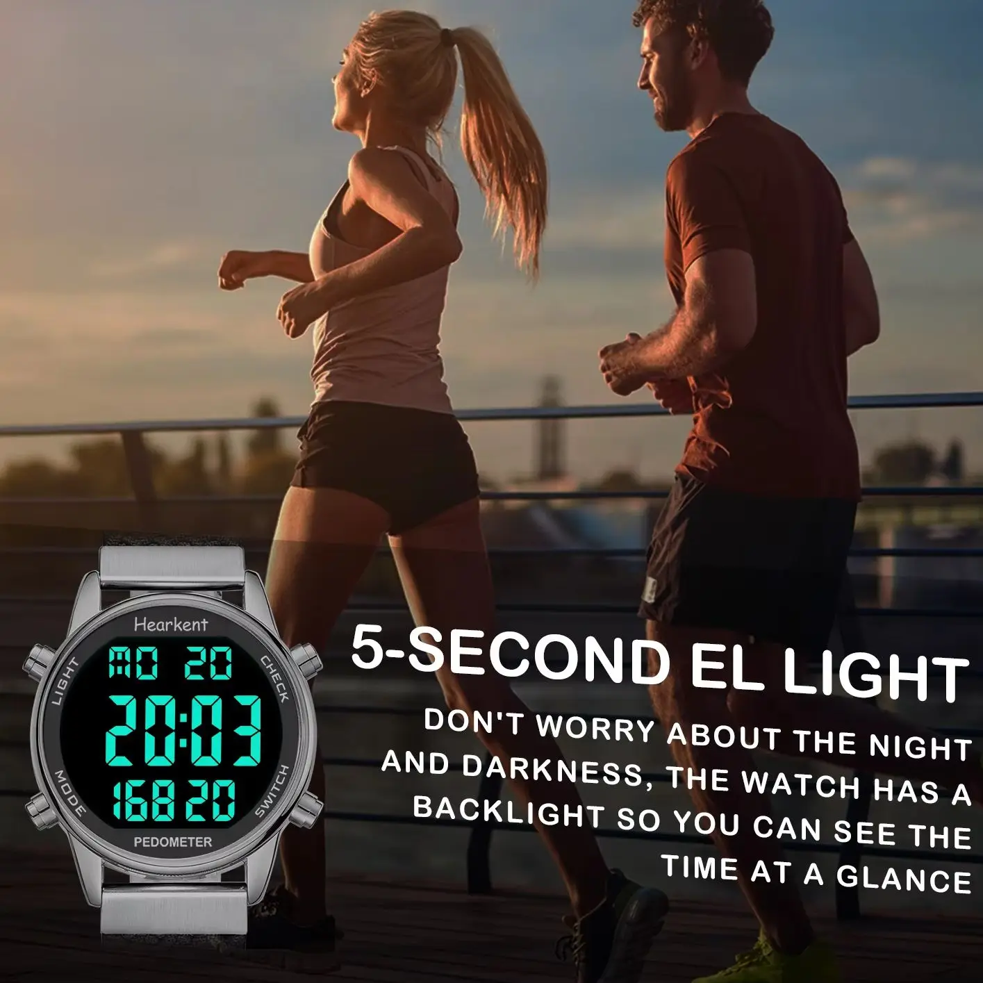 Hearkent No Bluetooth No App Sports Watches Women Calorie Mileage Pedometer Watch Waterproof Fitness Tracker Step Counter Gifts