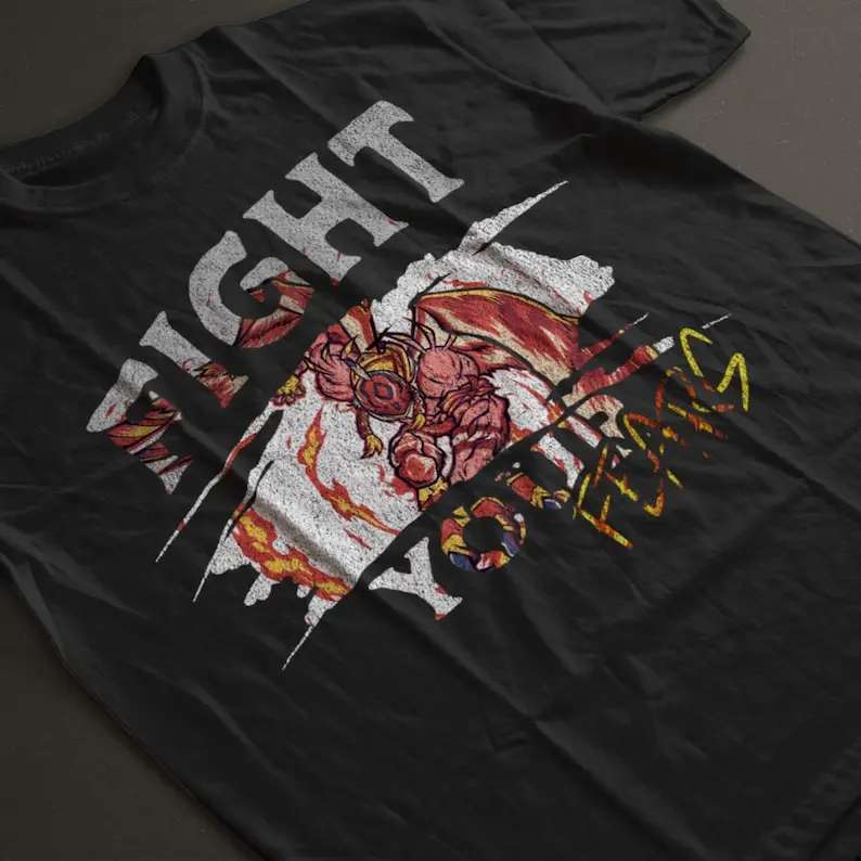 

Garudamon Digimon inspirational Shirt: Digimon Adventure's Legendary Bird - Garudamon "Fight Your Fears" Tee