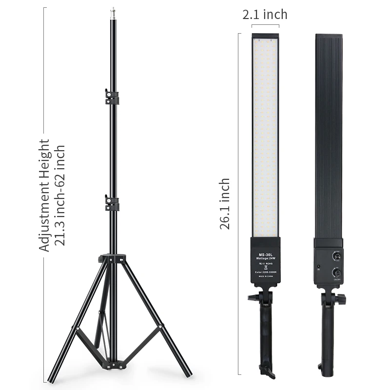 LED Photo Studio 3200K-5600K Video Fill Lamp Light Panel Photography Lighting con treppiede per Live Streaming Youtube Tiktok Volg