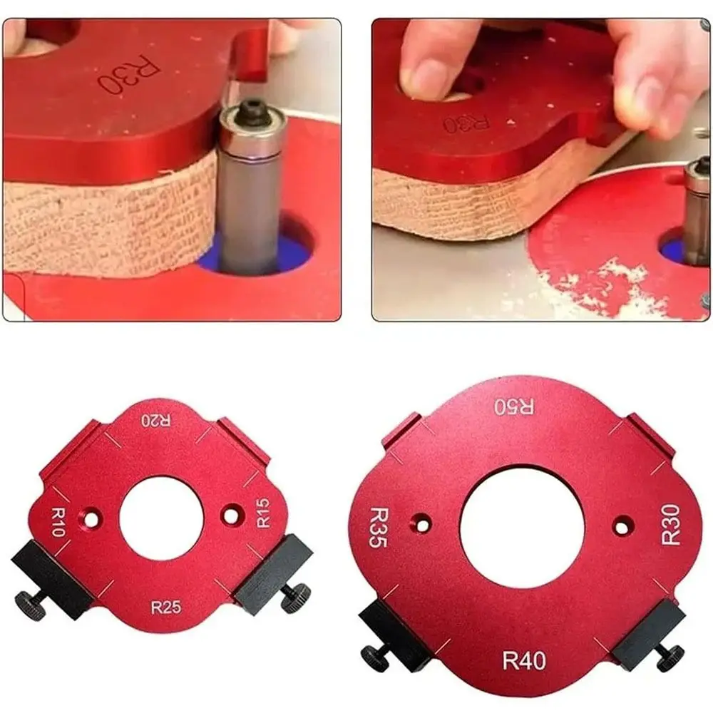 

1/2Pcs 4 in 1 Arc Angle Positioning Template Reusable Portable Router Template Tool Aluminum Alloy Corner Radius Jig Woodworking