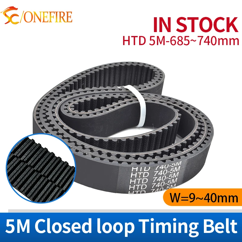 HTD 5M Rubber Timing belt Length 685/690/695/700/705/710/720/725/730/740mm Width 9~40mm HTD 5M Closed loop belt