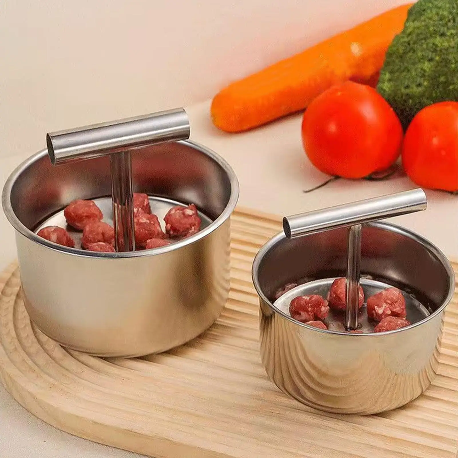 Stainless Steel Meatball Maker Manual Press Mold For 6/12 Balls, Meatballs Bread Pastry, Home Cooking Baking Gadget Kitchen Tool