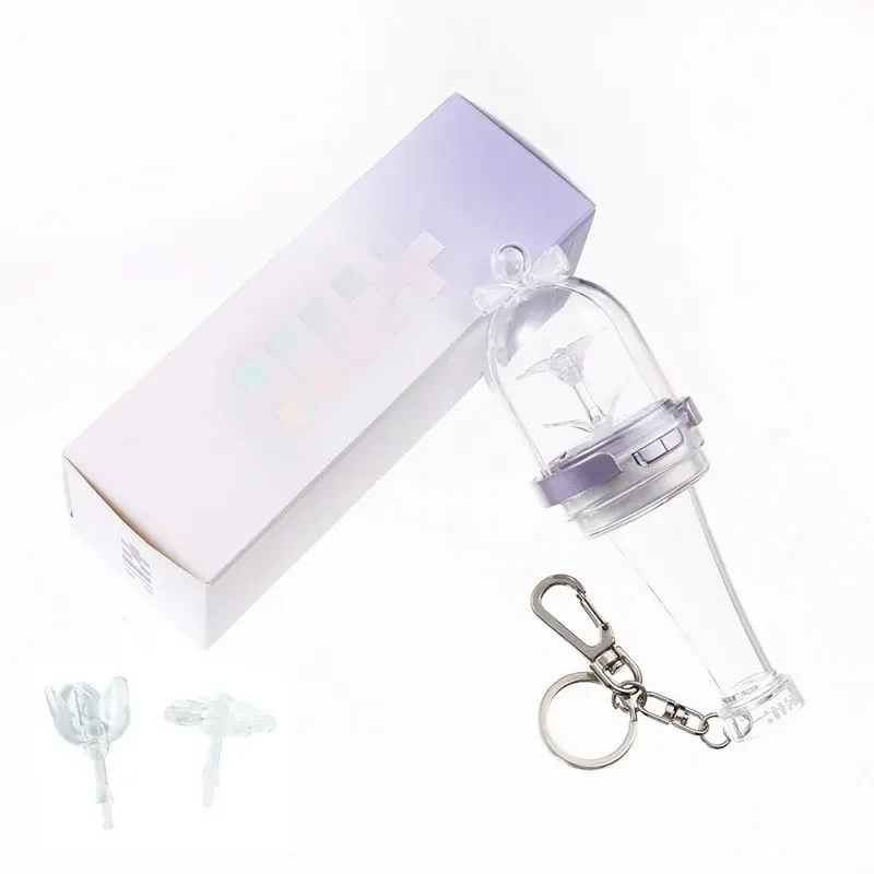 Novas illits mini lightstick lanterna varinha mágica bonito com 3 tipos de núcleo de flor moka wonhee minju mini lâmpada de mão para fãs presente
