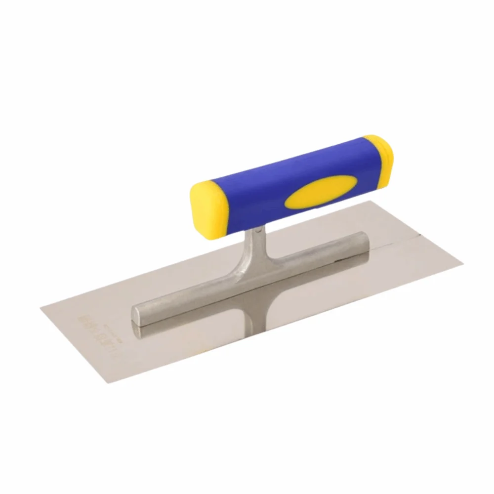 Stainless Steel Plastering Trowel Comfort Grip Handle Flat Surface Finishing Trowel Hand Tool Fluent Design Tiling Tool