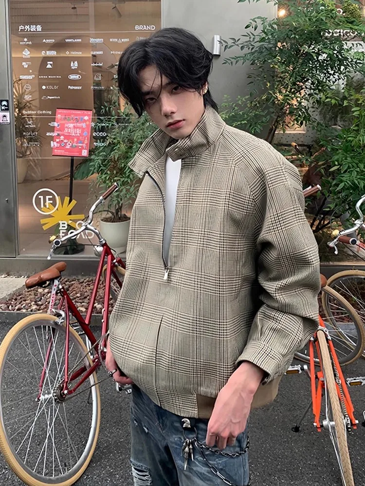 

Cleanfit Men's Harrington Jaet Autumn Season Casual Sle Birdseye Pattern Stand Collar Zipper Closure No Hat Included