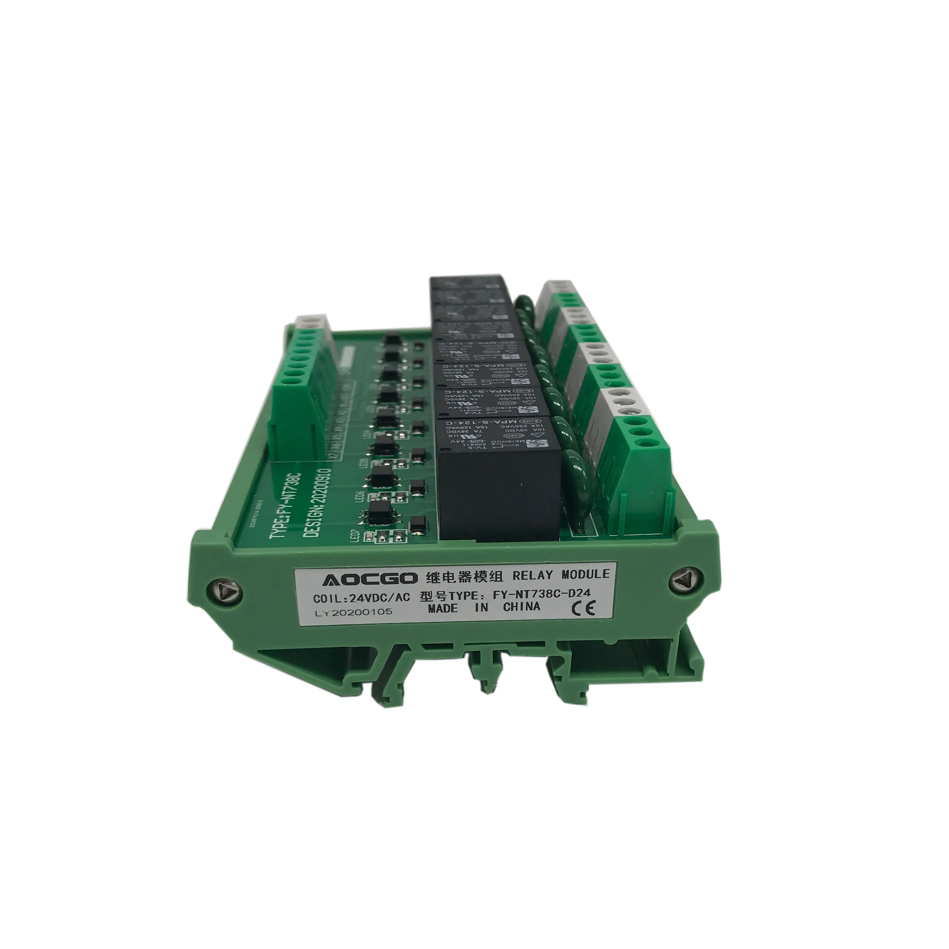 8 Channel T73 Interface Relay Module 24VDC DIN Rail Panel Mount