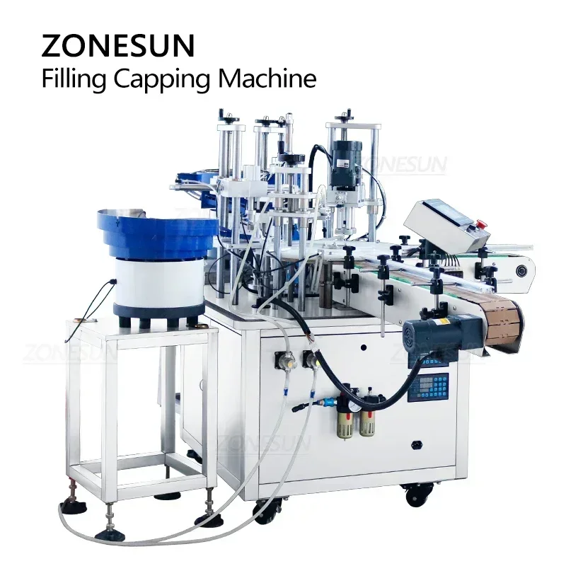 ZONESUN bouteilles à rouler remplissage Machine de capsulage déodorant anti-sudorifique huile essentielle liquide pompe magnétique automatique ZS-AFC11