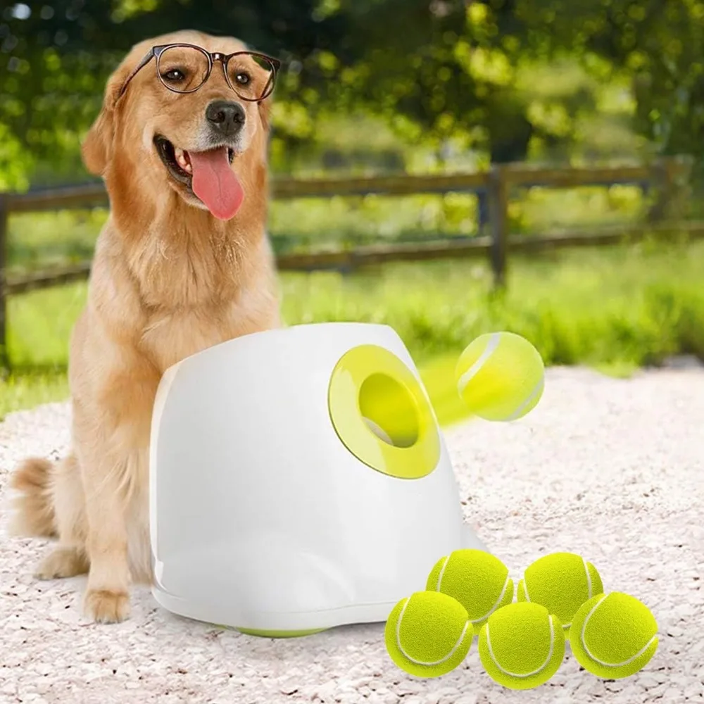 

Automatic Dog Ball Launcher, Interactive Dogs Balls Thrower Mental Stimulation Dogs Toys, Dog Tennis Ball Machine