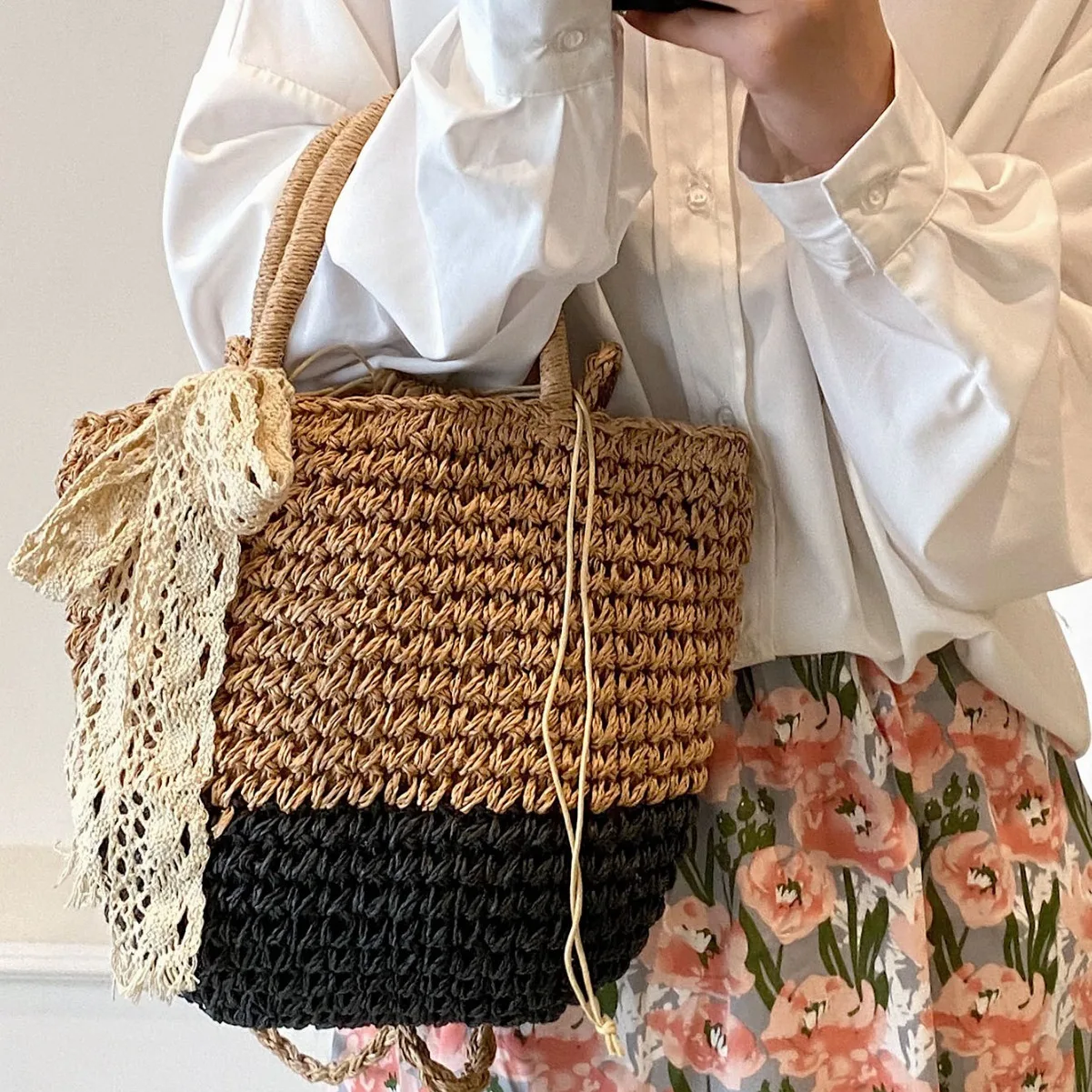 Ladies Fashion Summer Straw Crossbody Bag Women Beach Shopping Woven Shoulder Messenger Handbag 2026 New Gift