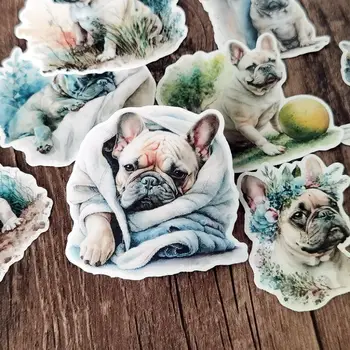 創意爪印法國鬥牛犬汽車貼紙,適用於豐田、本田、大眾等車型,汽車外飾乙烯基貼花 8 最佳銷售 鬥牛犬貼紙 - №4