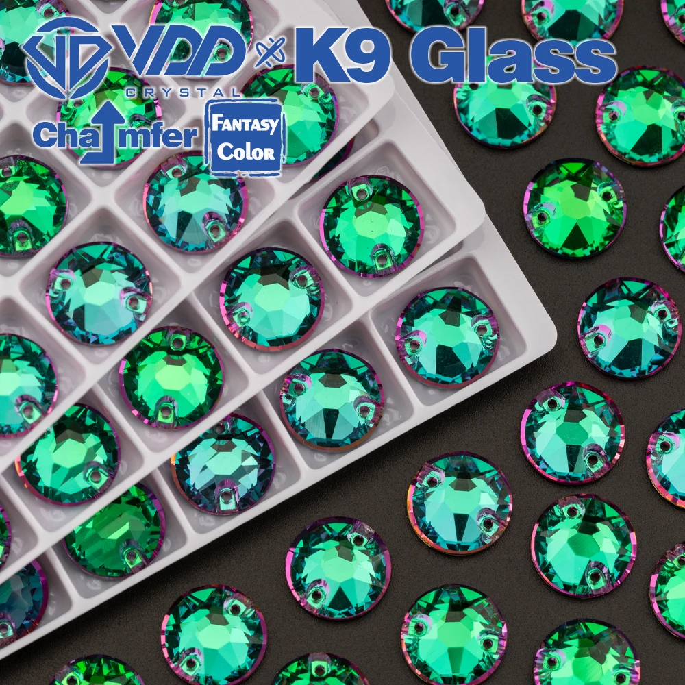 VDD 8B-8S 12mm 40Pcs Heliotrope Color Top Quality K9 Glass Sew On Rhinestones Sewing Crystal Flatback Stones Garment Decorations