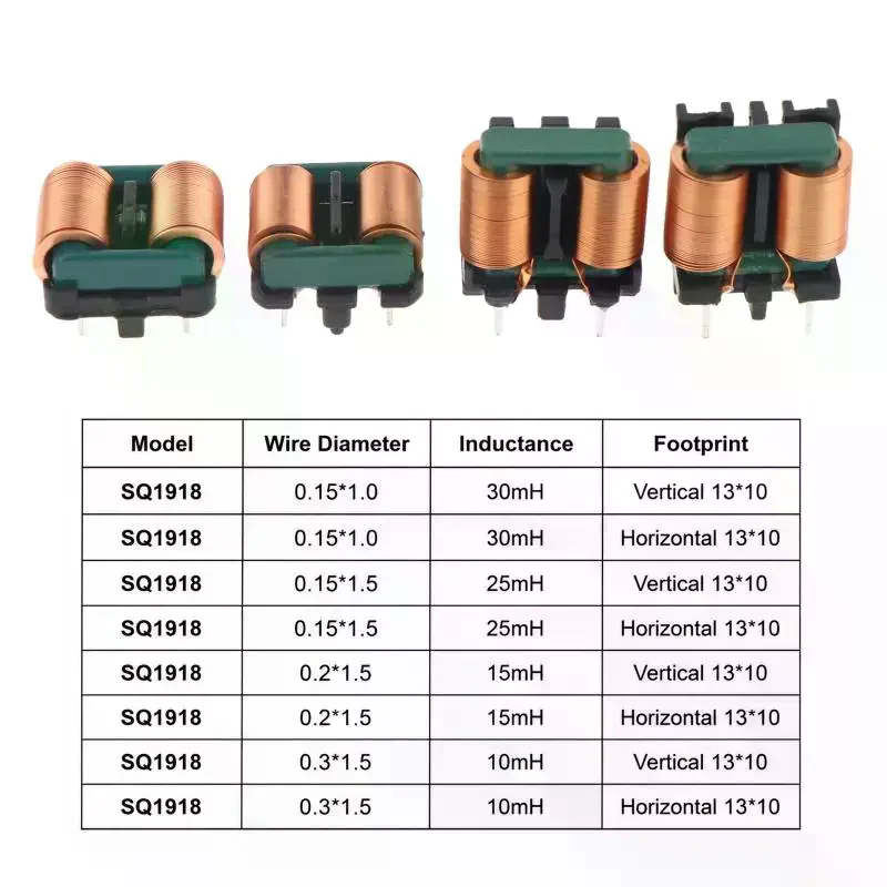 2Pcs SQ1918 Inductance Patch Plug-in 10MH-30MH Switching Power Supply EMI Common Mode Inductor