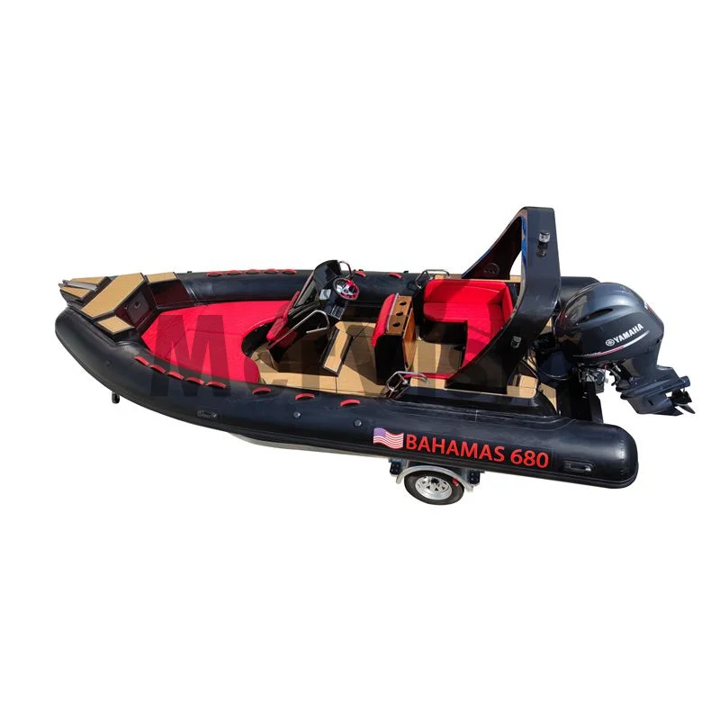 French Orca Hypalon Fiberglass Rigid Hull Inflatable Boat Rib 6.80m Boat For Sale