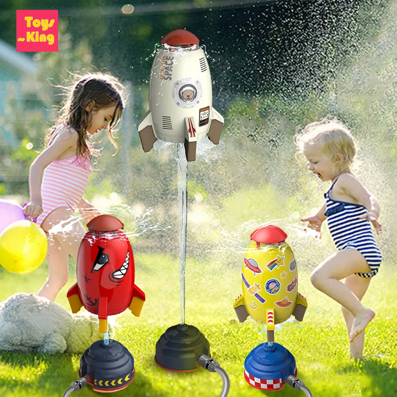 Flying Rocket Launcher Sprinkler Missile Eject Into The Air  Sprinkle Water Children\'s Outdoor Beach Water Toys Summer Game