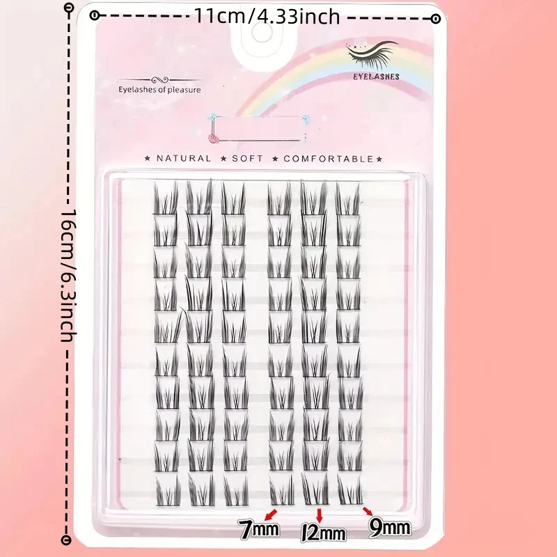 Kit de Extensión de 60 Piezas con Pestañas de Pata de Gato para Ojos Más Grandes 2