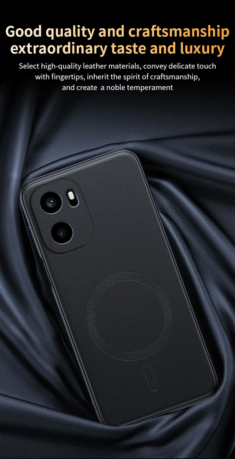 Für OnePlus Ace 6: Magnetische Lederhülle mit Schutzfunktion, Anti-Fingerabdruck, rutschfest, aus PC+TPU. – Detail 8