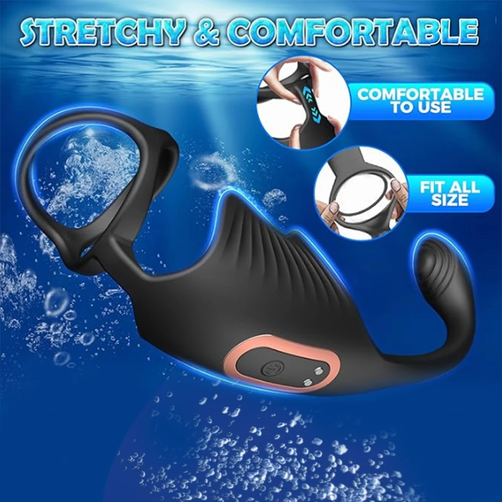 التحكم عن بعد تهتز خاتم الديك الشرج هزاز للرجال تدليك البروستاتا بعقب المكونات حلقة القضيب العجان محفز لعبة الجنس الكبار #5