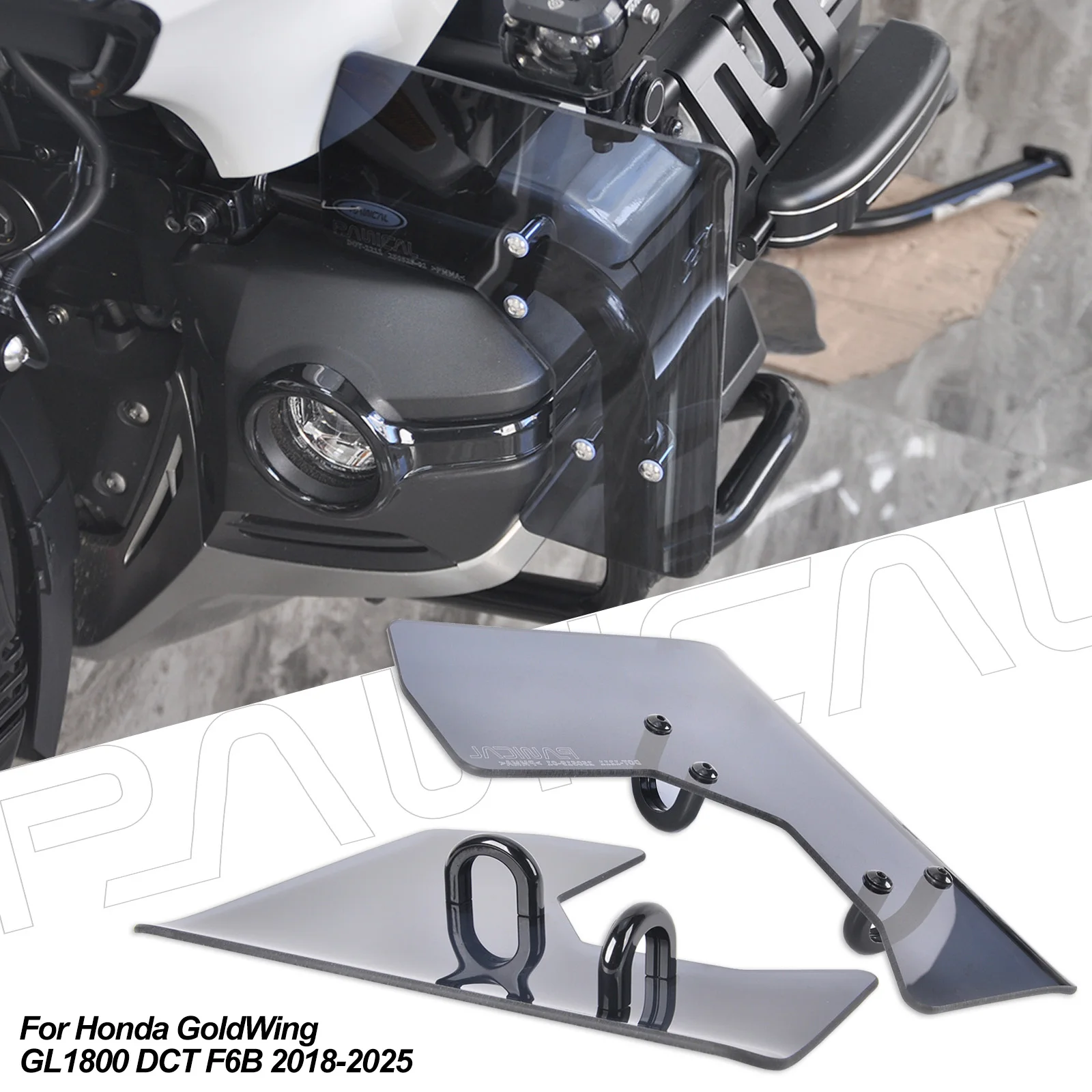 PANICAL Spotlights Leg Air Deflector Auxiliary Lights Spoiler Bracket Bumper Windshield For Honda Gold Wing GL1800 F6B 2018-2026