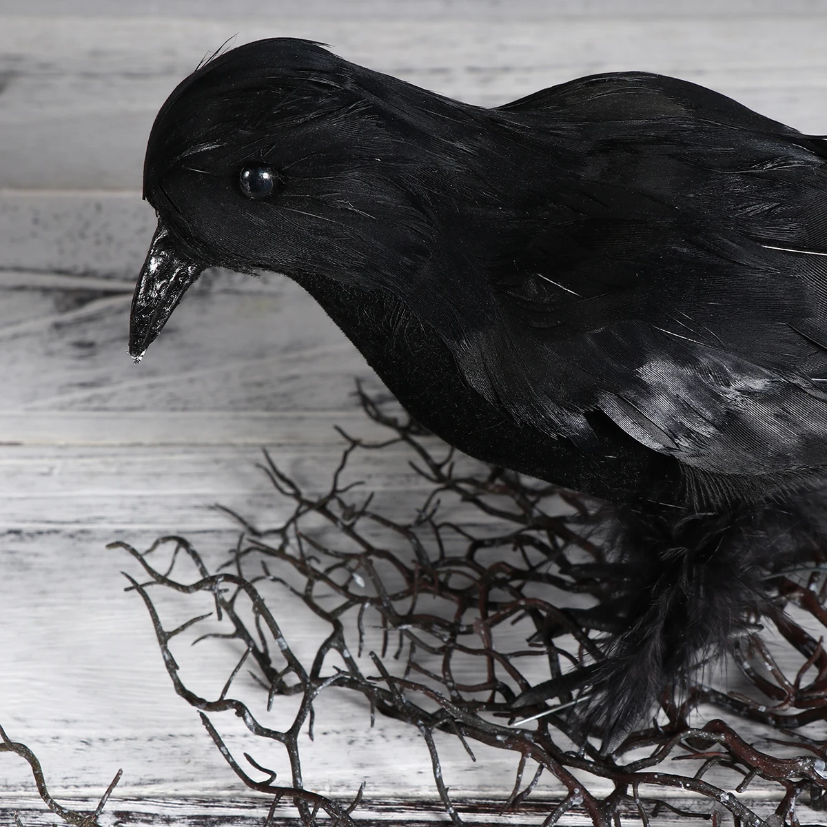 

Simulation Crow Ornaments Bird Decor Stimulated Realistic Prop Halloween Decoration Toy