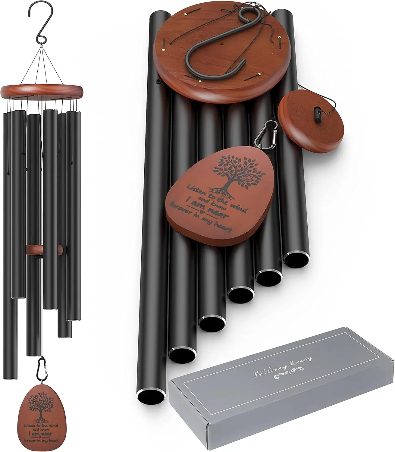 

Large Memorial Wind Chimes for Loss of Loved One, 41 Inch Deep Tone Outdoor Sympathy Gift