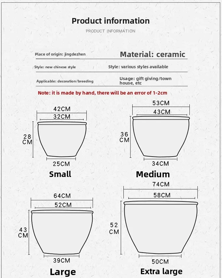 Керамический аквариум, ручная роспись, синий и белый рыбный горшок, резервуар для каллиграфии и живописи, аквариум для лотоса, миска для воды, лилии, аквариум в виде лотоса