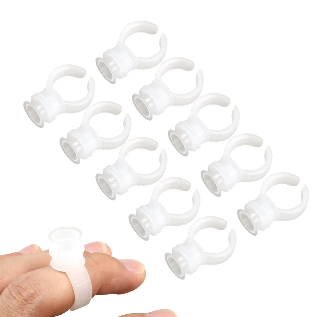 200 قطعة أكواب حبر وشم الحواجب حاملات حلقية للاستعمال مرة واحدة حاويات صبغ شفافة لتطبيق الرموش #6