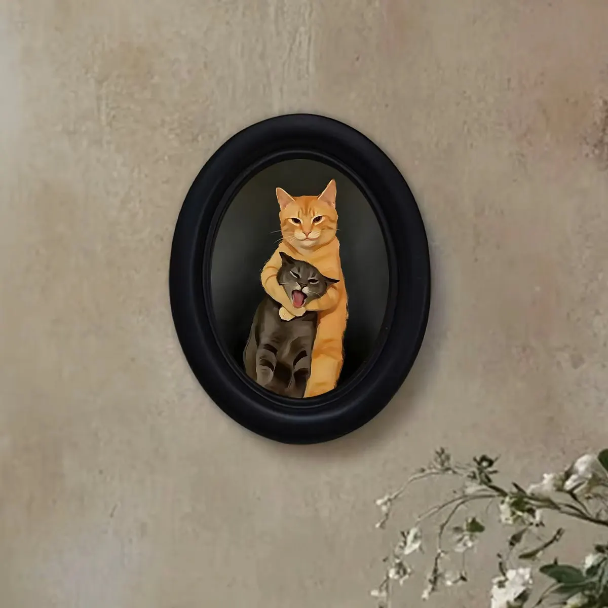 1 Piece of Funny Cat Wall Decoration, Silly Cat Fighting Desktop Decoration, Quirky Novelty Home Decor, Prank Gift for Cat Lovers, Creative and Unique Ornament