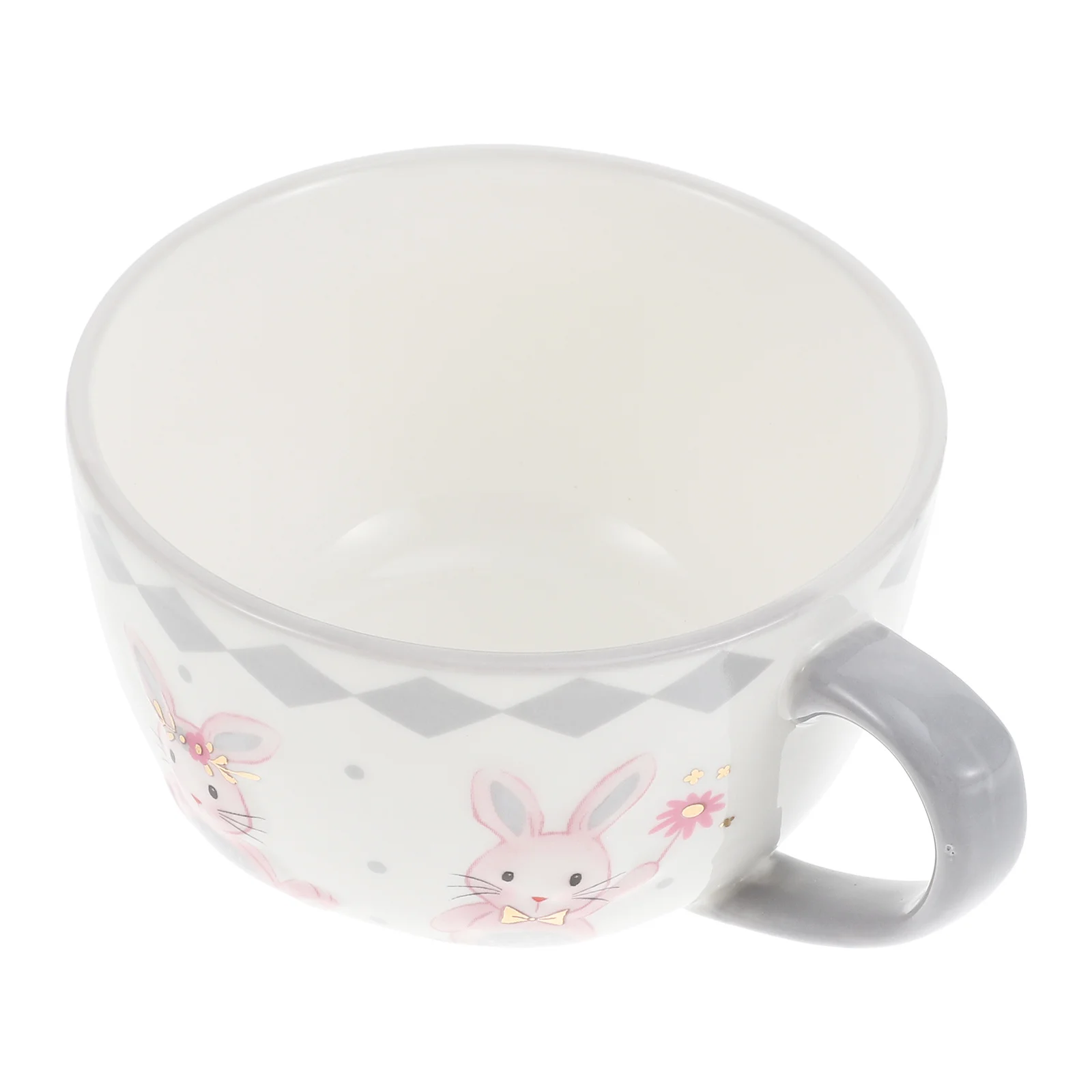 

Ceramic Rabbit Pattern Soup Bowl Creative Easter Ceramic Tableware Porridge Soup Serving Bowl for Home Use Adorable Tableware