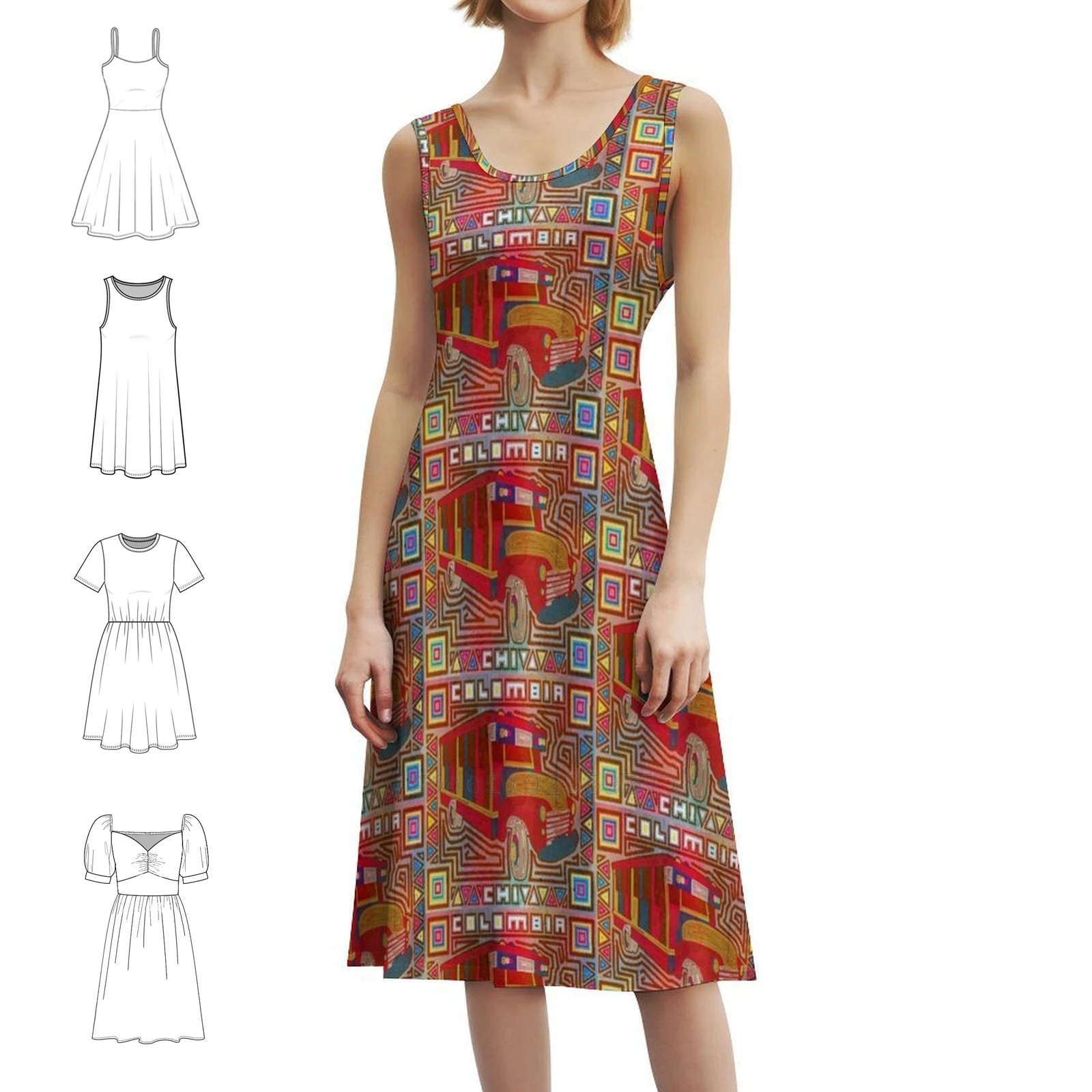 فستان الهيب هوب النسائي الكولومبي Chiva ملابس الشارع الشهير جرافيك طباعة ملابس النادي كولومبيا فستان الماعز Chivacolombian رائع للفتيات #1