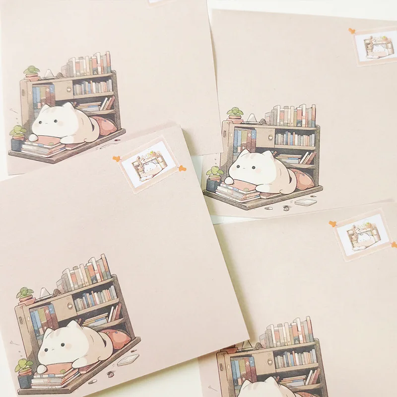 50sheets Design Japanese Cat Cute Sticky Notes Cartoon Girl Heart Cat Student High Appearance Notes Material Book Memo Pad