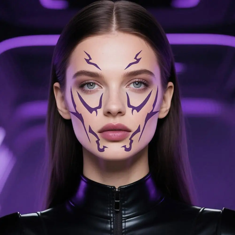 عشوائي 1/5/6/10 قطعة مجموعة الشيطان تأثيري لصاقات وشم مثير المألوف تصاميم ورقية مؤقتة لجسم الوجه لمحبي أنيمي #5