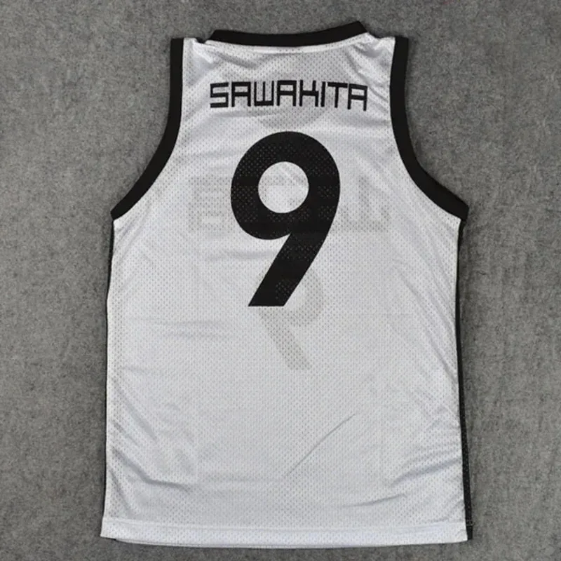Slam Dunk Sannoh High School No.9 Eiji Sawakita Cosplay Rompi Atasan SD Jersey Basket