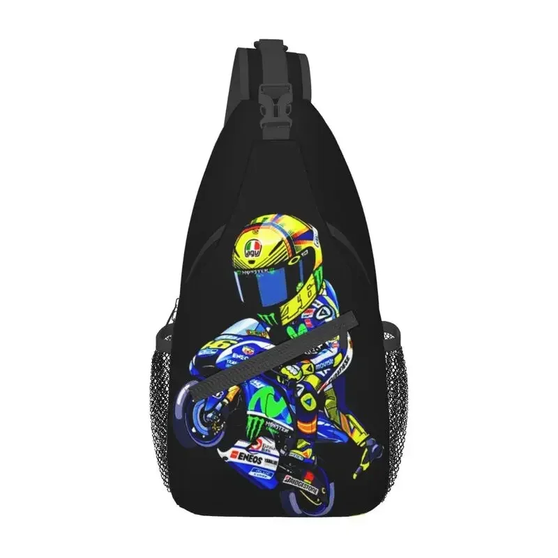 Moto-Gp Rossi Speed Racing Sling Chest Bag Customized Crossbody Shoulder Backpack for Men Cycling Camping Daypack