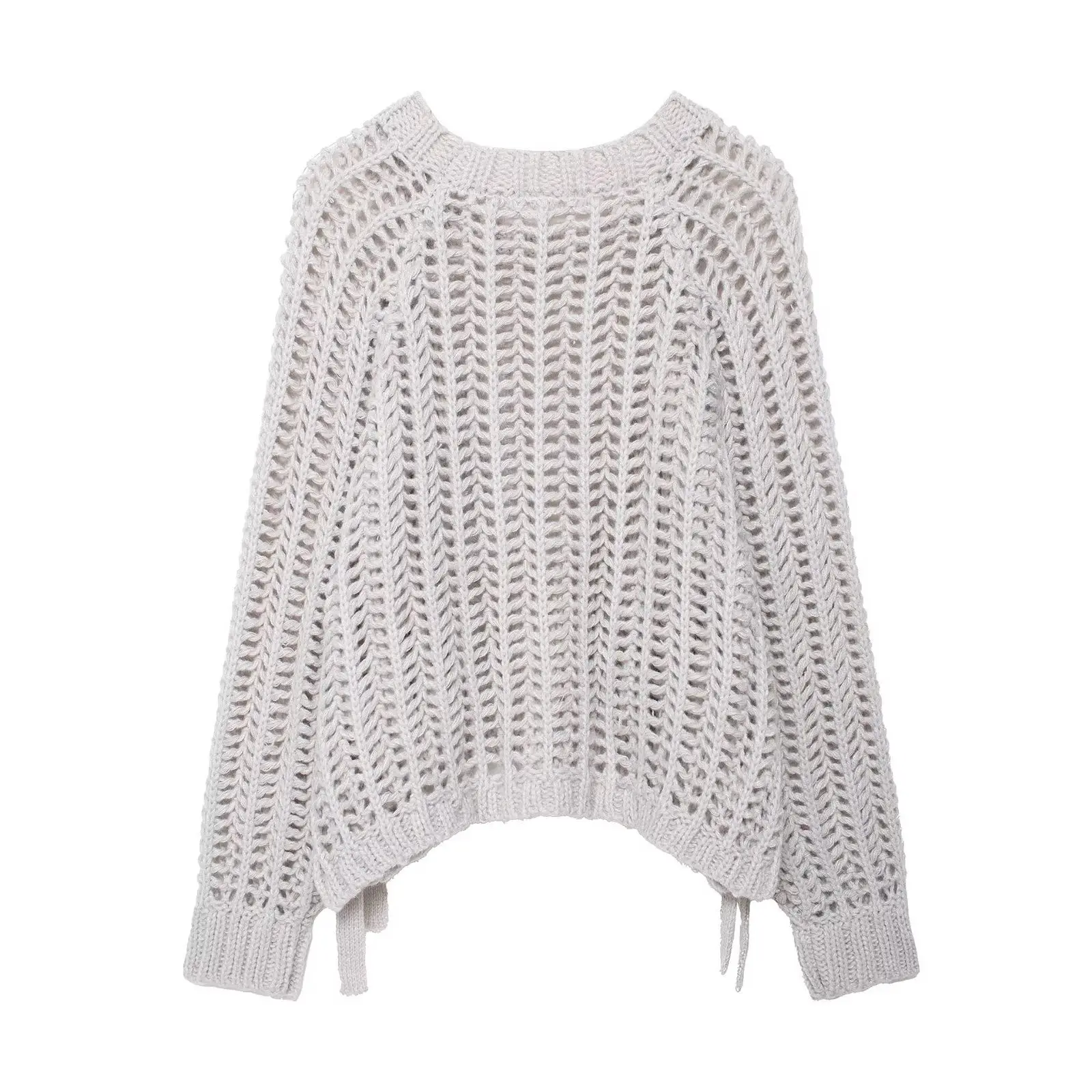 JNLEAOG Frühling Neue frauen Faion Design Seite Dekorative Thi Nadel Top Warme Thermische Lange Sve runde Ne Pullover