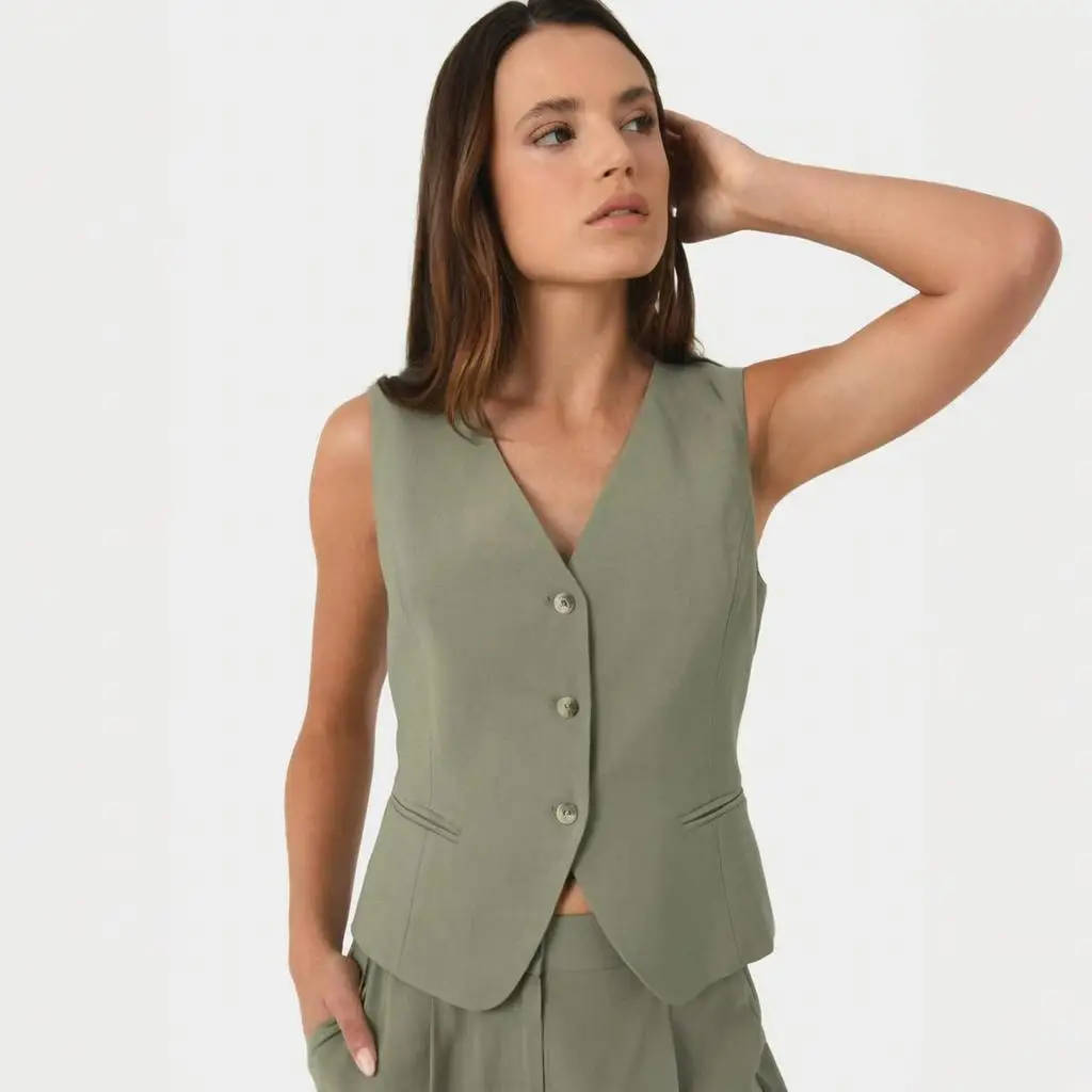 Office Vest Pants Suits for Women 2 Piece Set Business Casual Outfits Sleeveless VestPants Suit Customized