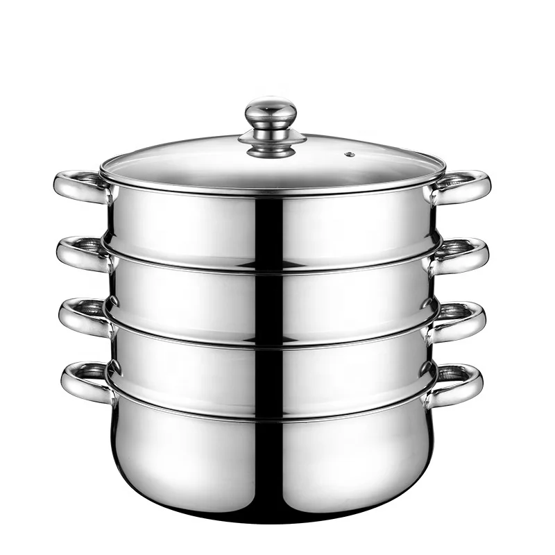 28-40CM Stainless Steel Steam Pot Food Steamer Cooking Pot Soup & Stock Pots Home and Kitchen Utensils Wholesale