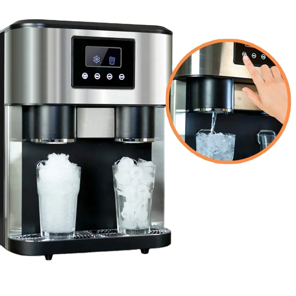 15-18kgs Mini Ice Cube Maker Slush Machine Commercial Portable Ice Coffee Maker Tabletop Ice Dispenser With Crusher