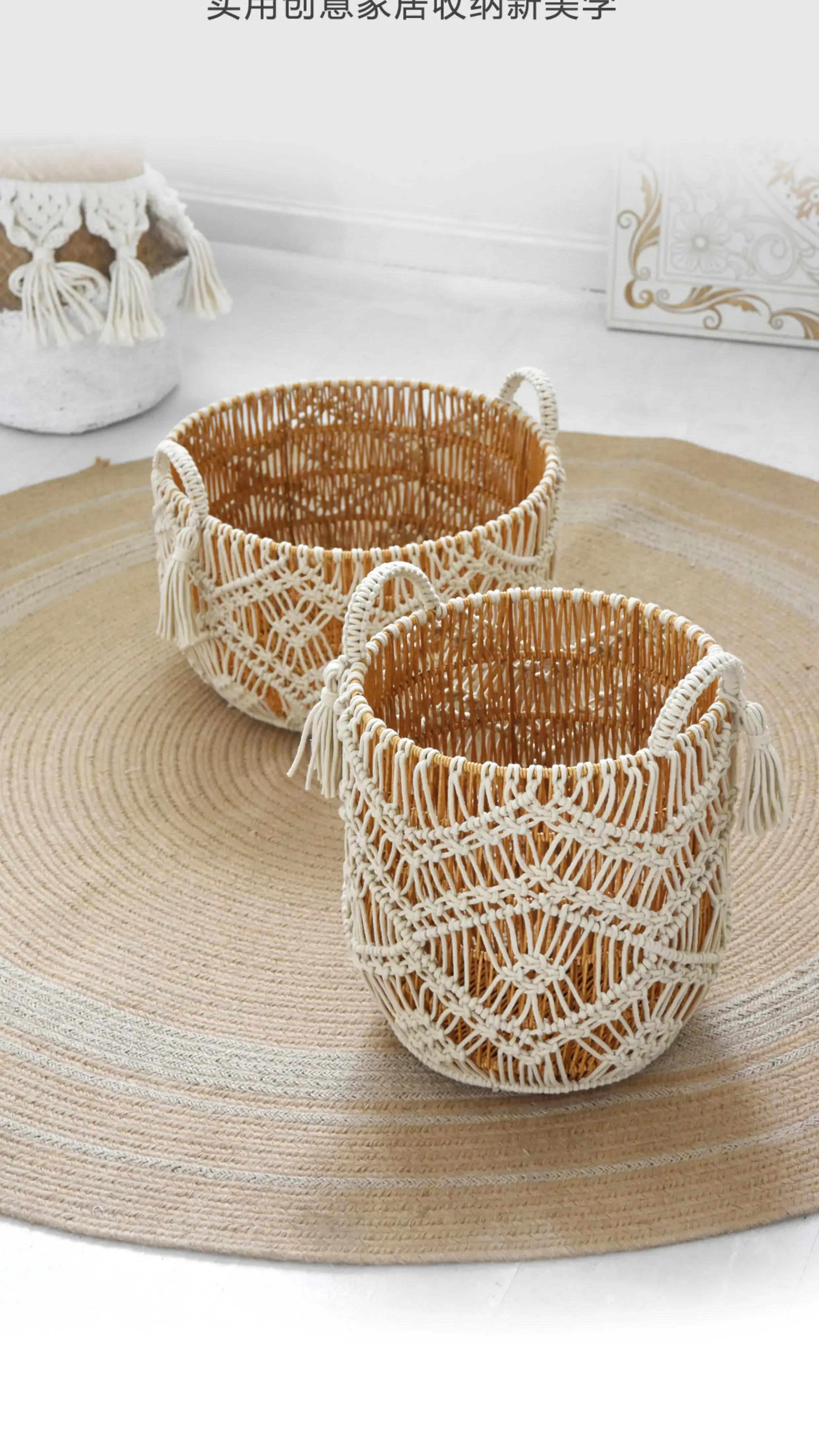 Original Handwoven Dirty Clothes Basket Storage Dirty Storage Bathroom Household High