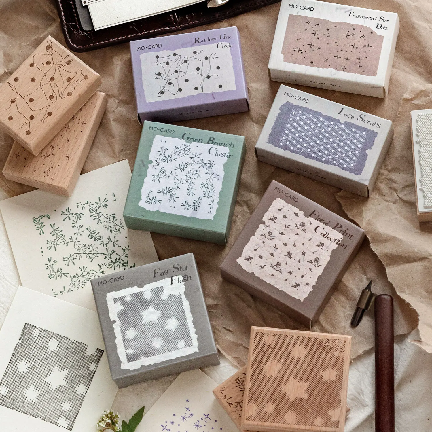 Scrapbooking Geometrie Spitze Punkt Linie Stempel für Junk Journal Hintergrunddekoration Holz-Bastelbedarf