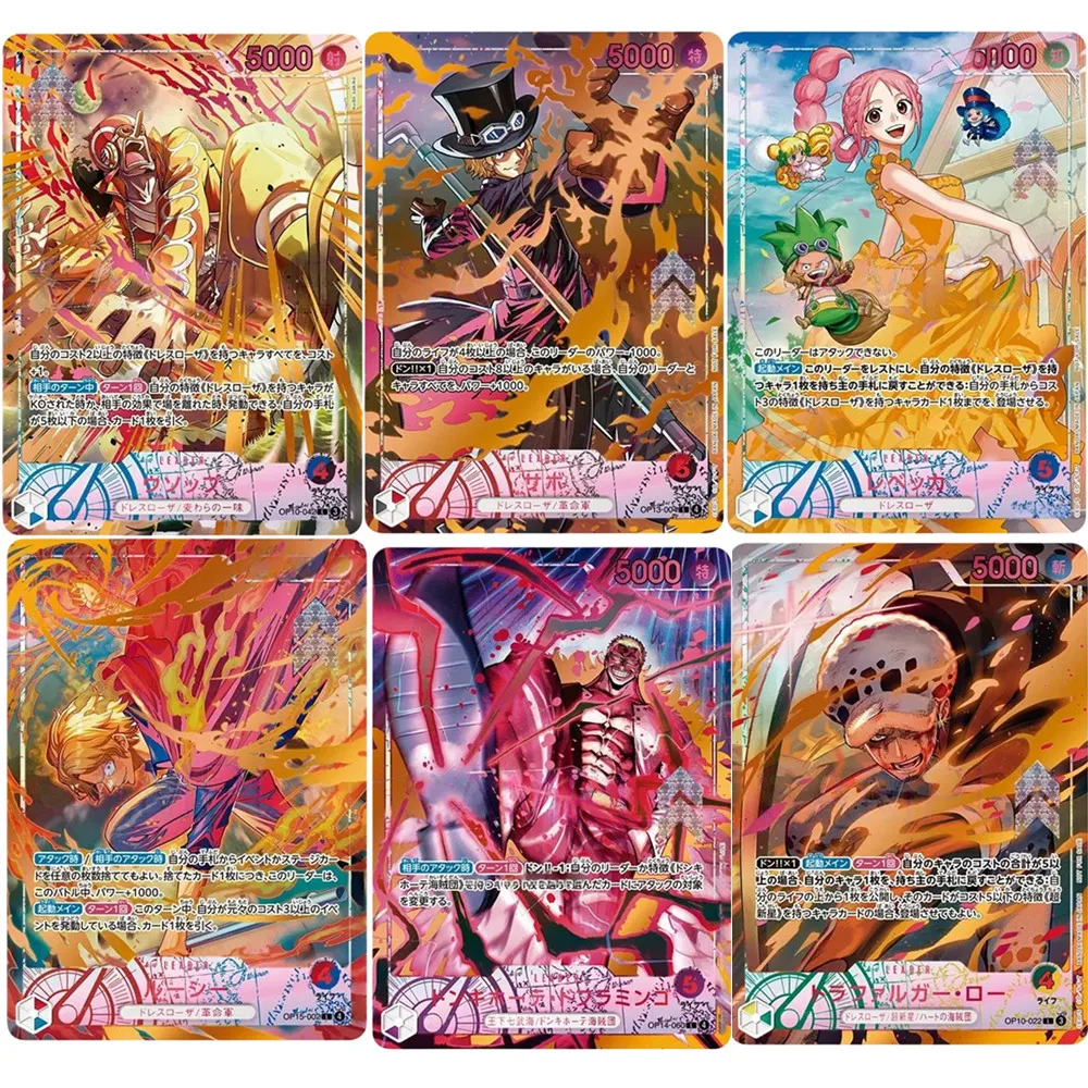 Proxy One Piece Leader Prize Cards The Flame-Flame Fruit Coliseum Event!  Law Usopp Sabo Rebecca Lucy TCG Collection Anime Card