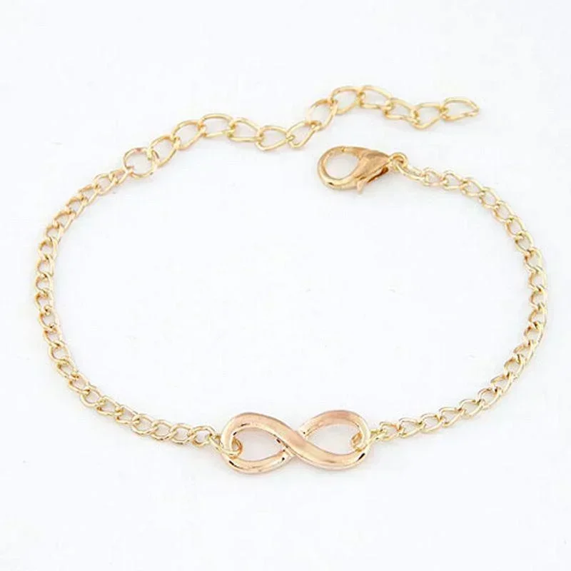 Women Summer Fashion Creative Gifts Infinite Character Bracelet Titanium Steel Plated Rose Gold Bracelets Jewerly Accessories