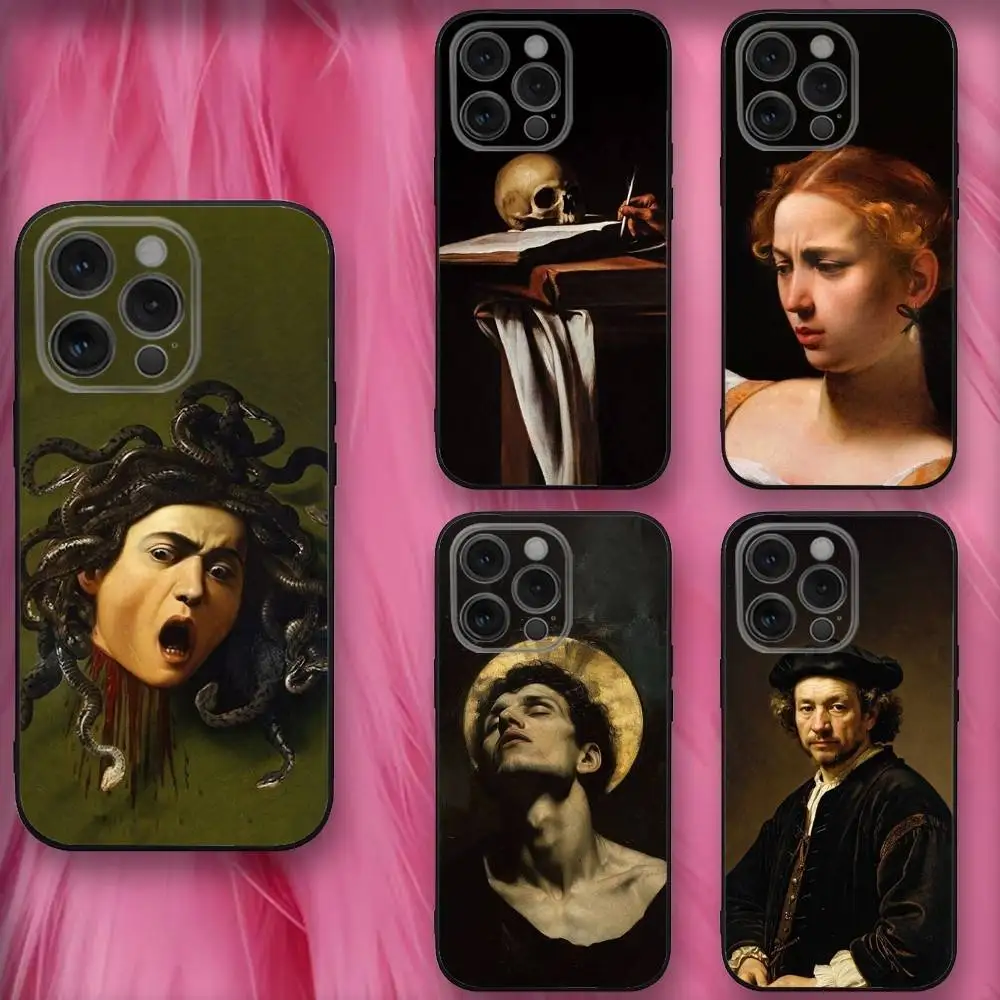 

C-Caravaggio Painting Phone Case For iPhone 16,se4,15,14,13,12,11,Pro,X,XS,Max,XR,Plus,Mini Soft Black Cover