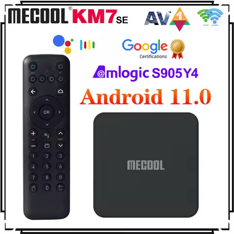 Mecool KM7 SE TV Box Android 11 ATV Google Certified LPDDR4 2GB RAM 32GB Dual Wifi BT5.1 Support AV1 Youtube 4K Set Top Box