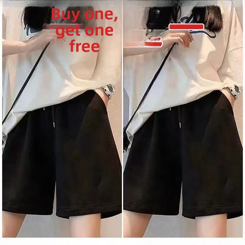 

ex Повседневные спортивные дышащие брюки средней длины с четырьмя деталями, прямые брюки большого размера, летние рта Youth Faion