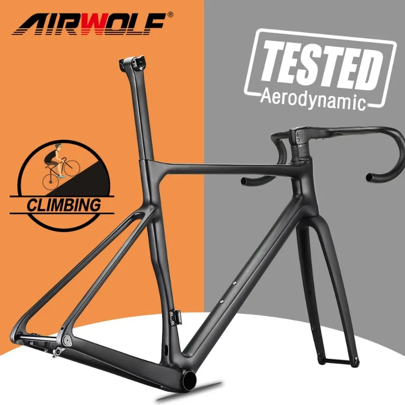 Airwolf T1100 Lightweight Carbon Road Frame BB386 Carbon Road Racing Bike Frame 142*12mm Disc Brake Bicycle Frame