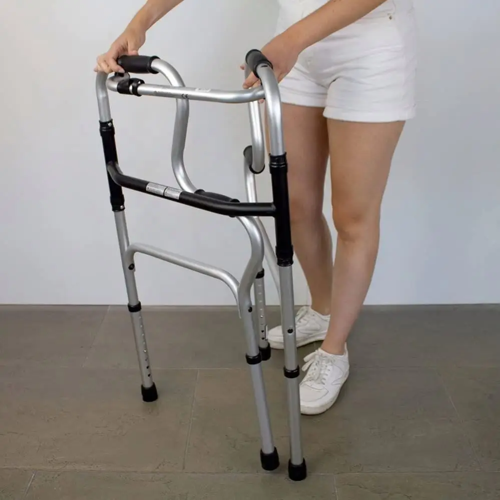 Folding Walking Aid Walker Frame For Disabled MEDICAL CRUTCH Lightweight Standing Frame Aluminum Hospital device