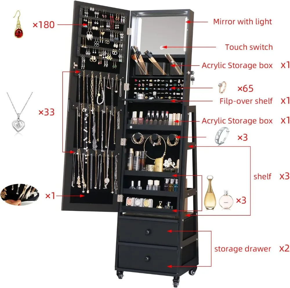 Abschließbarer Schmuckschrank  – Full Length Mirror Jewelry Armoire Bewertung und Preis