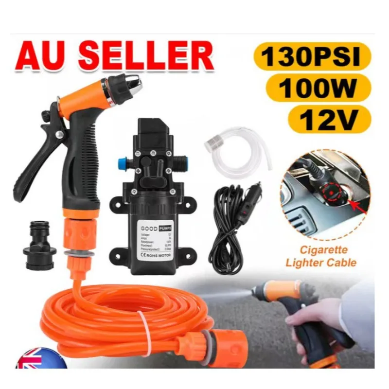 12V High-pressure Pump Car Wash Water Gun Household Car Wash Machine, Electric Portable Car Wash Pump